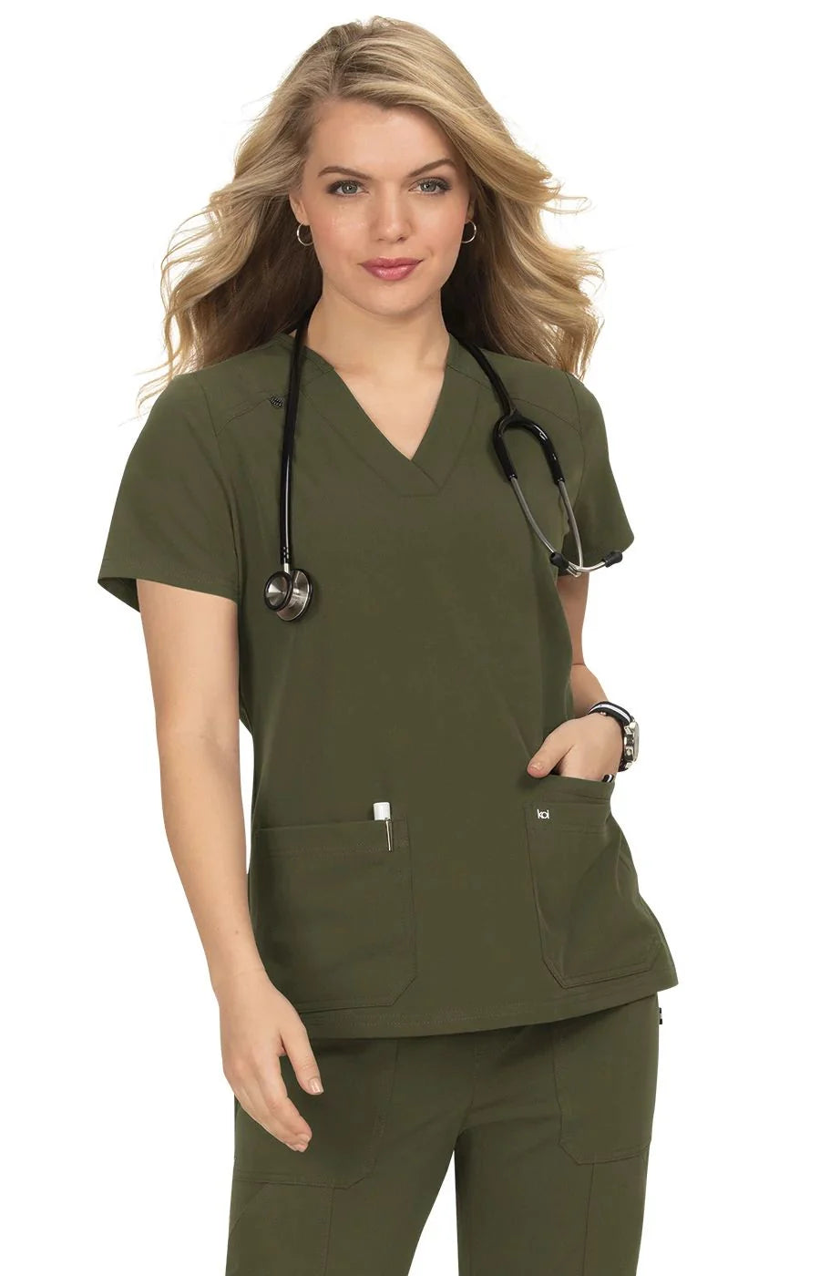 Koi Next Gen Hustle and Heart Women's 3-Pocket Stretch Scrub Top